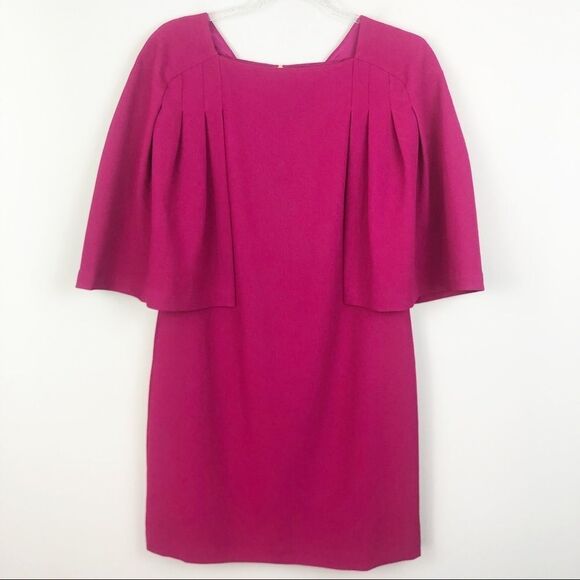TRINA TURK | Fucshia Cape Dress Short Sleeve Sz 6 - Picture 3 of 12